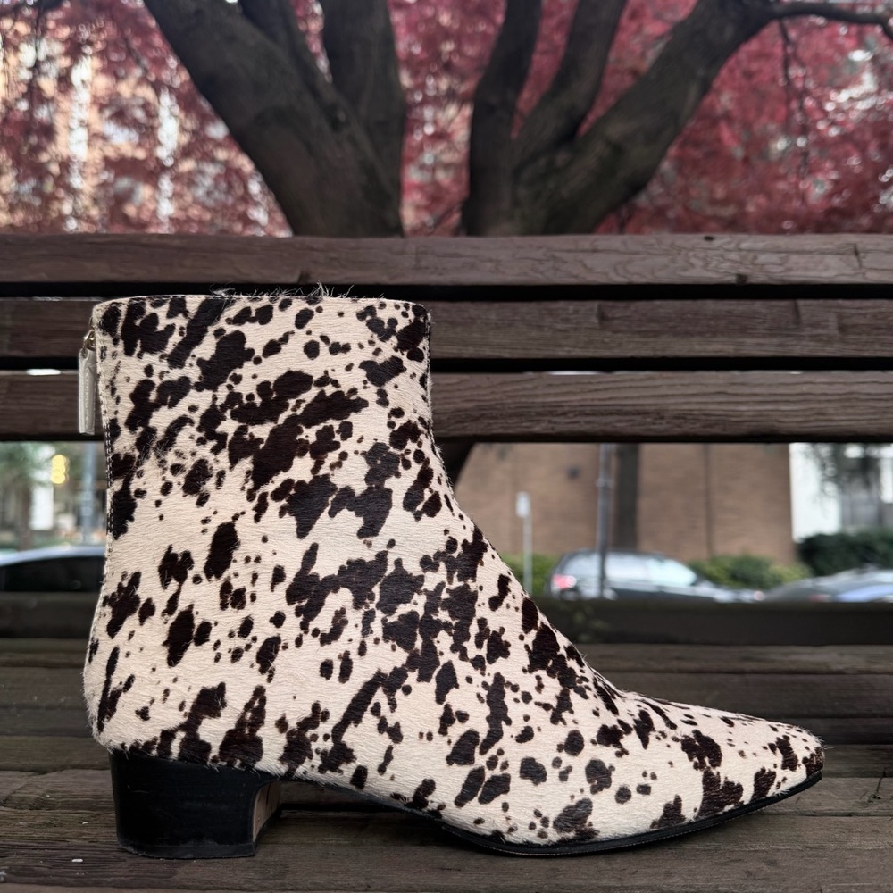 J. Crew White and Dark Brown Speckled Ankle Boots - Picture 4 of 6